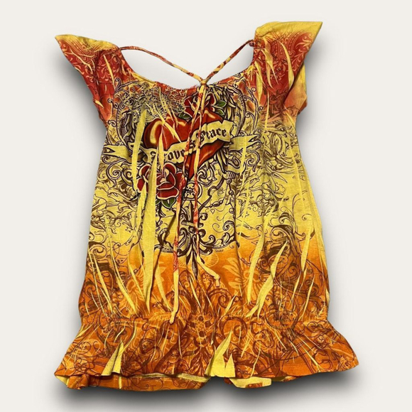 ⭐️ 4 for $20 ⭐️ Y2K Fang Graphic Top Size Large Lace Mcbling Cybergrunge - Picture 4 of 4